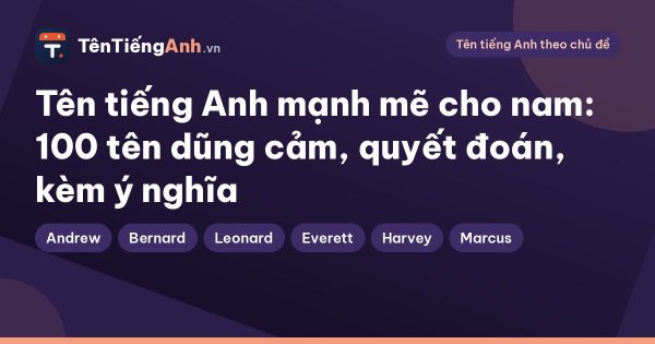 Tên tiếng Anh mạnh mẽ cho nam: 100 tên dũng cảm, quyết đoán, kèm ý nghĩa