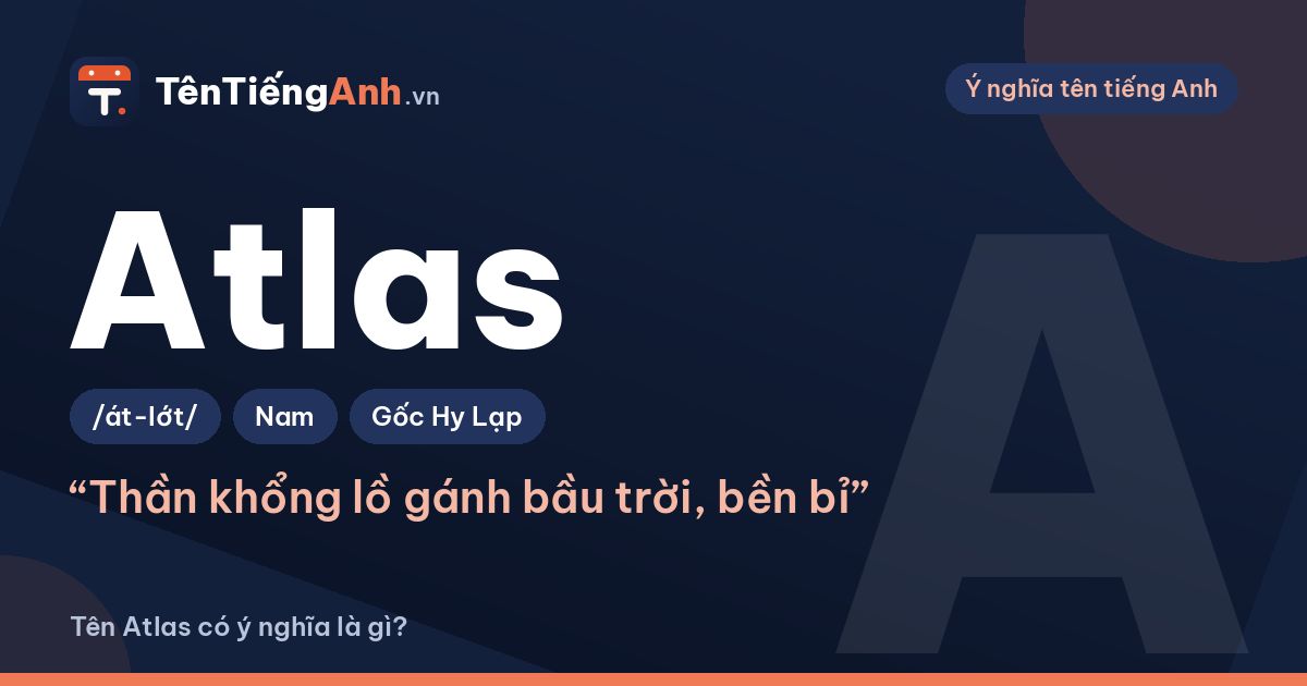 Atlas là gì? Ý nghĩa tên Atlas, nguồn gốc thần thoại và cách dùng