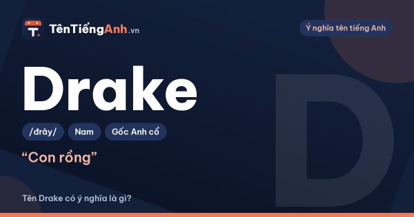Drake là gì? Ý nghĩa tên Drake, nguồn gốc và cách dùng