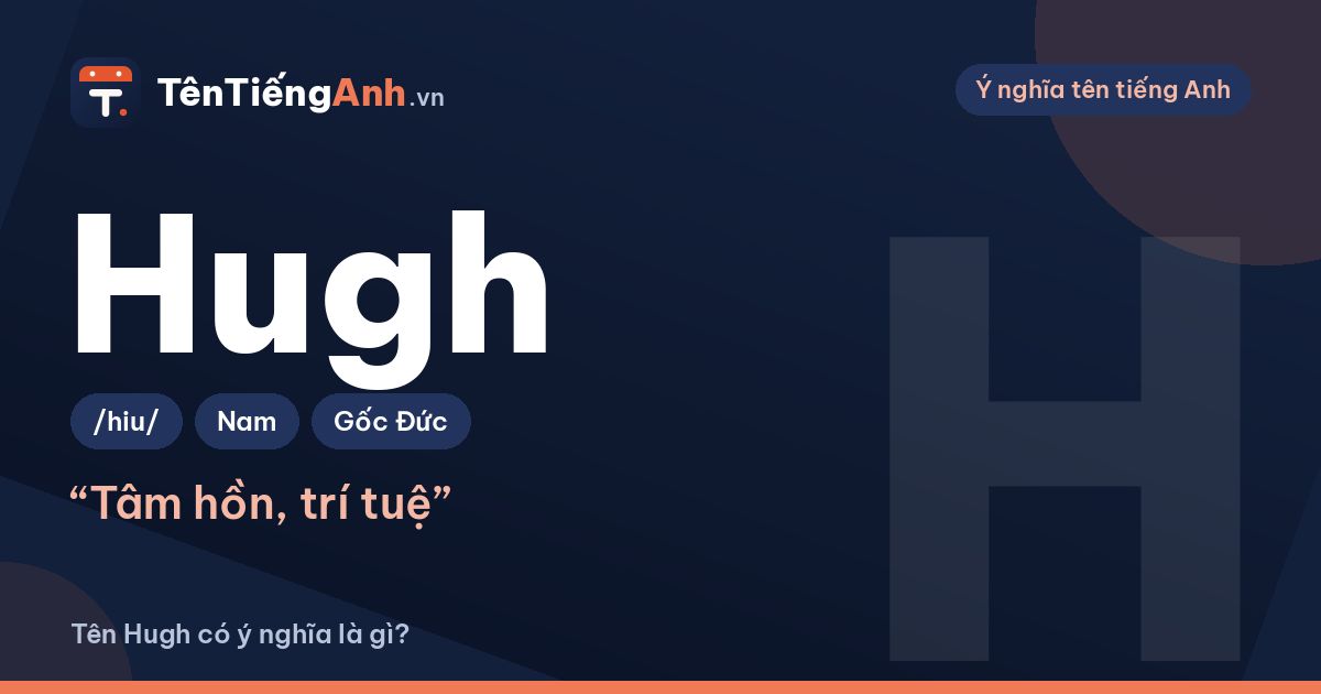Tên Hugh có ý nghĩa là gì? Nguồn gốc, cách đọc và gợi ý dùng