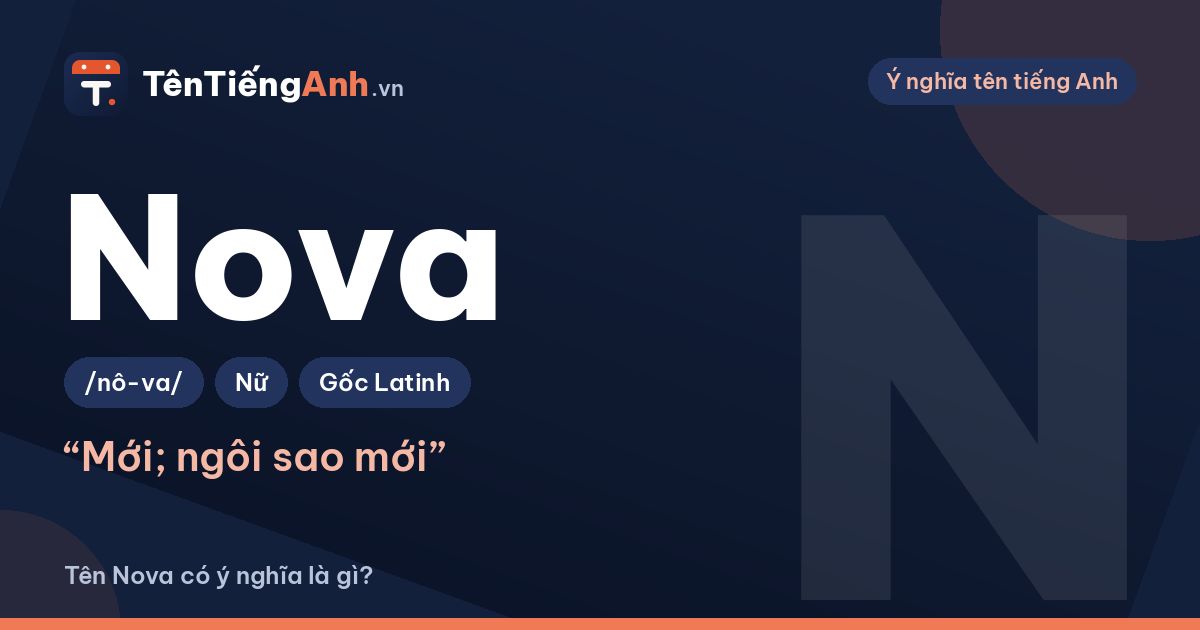 Nova là gì? Ý nghĩa tên Nova, nguồn gốc và cách dùng làm tên tiếng Anh