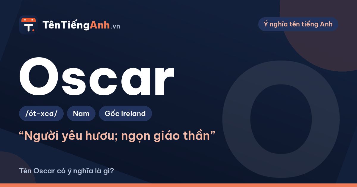 Tên Oscar có ý nghĩa là gì? Nguồn gốc, cách đọc và gợi ý dùng