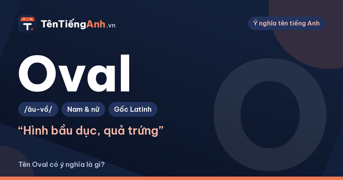 Oval là hình gì? Nghĩa của Oval trong tiếng Anh và có nên dùng làm tên