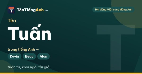 Tên Tuấn trong tiếng Anh nghĩa là gì? Cách viết và 15 tên tiếng Anh hợp người tên Tuấn