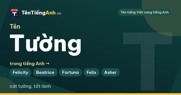 Tượng tiếng Anh là gì? Tên Tường, Tưởng, Tượng trong tiếng Anh và gợi ý tên hay