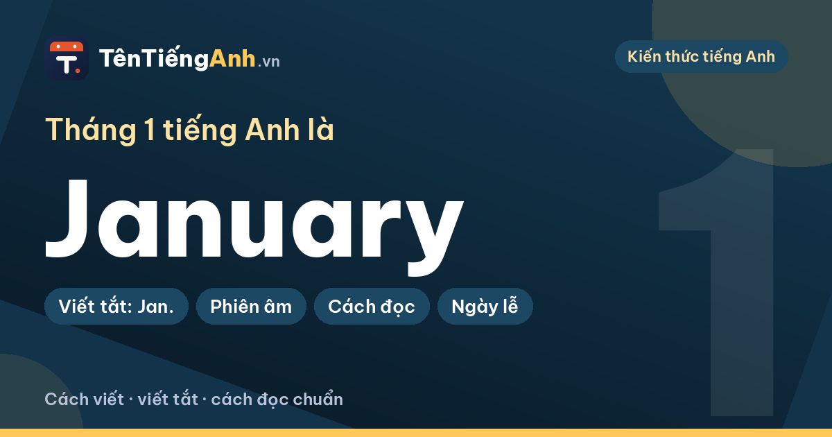 Tháng 1 tiếng Anh là gì? January: cách viết, viết tắt, cách đọc chuẩn